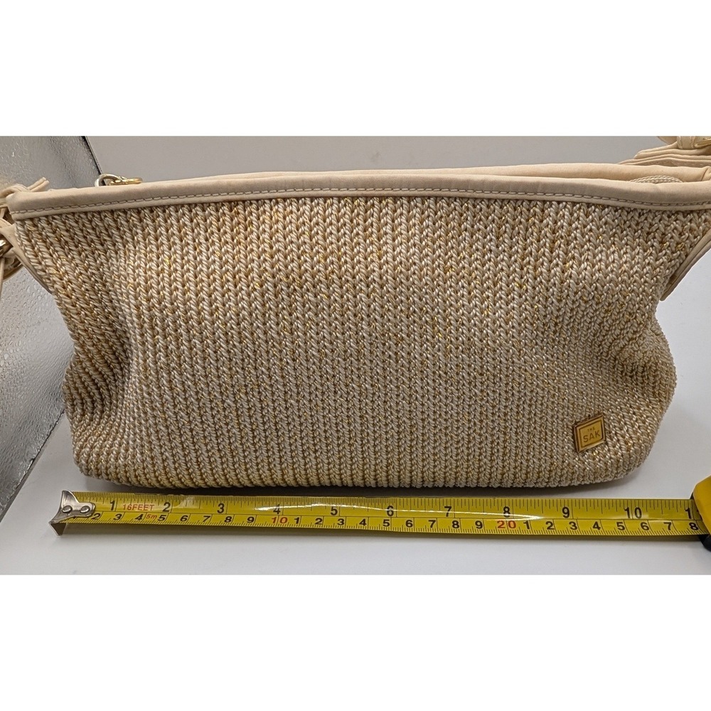 The Sak Shoulder Bag Cream Gold Metallic Crochet Woven Boho - Medium - Picture 7 of 15